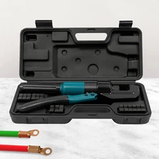 8 Ton Hydraulic Crimper Crimping Tool Wire Battery Cable Lug Terminal w/ 8 Dies