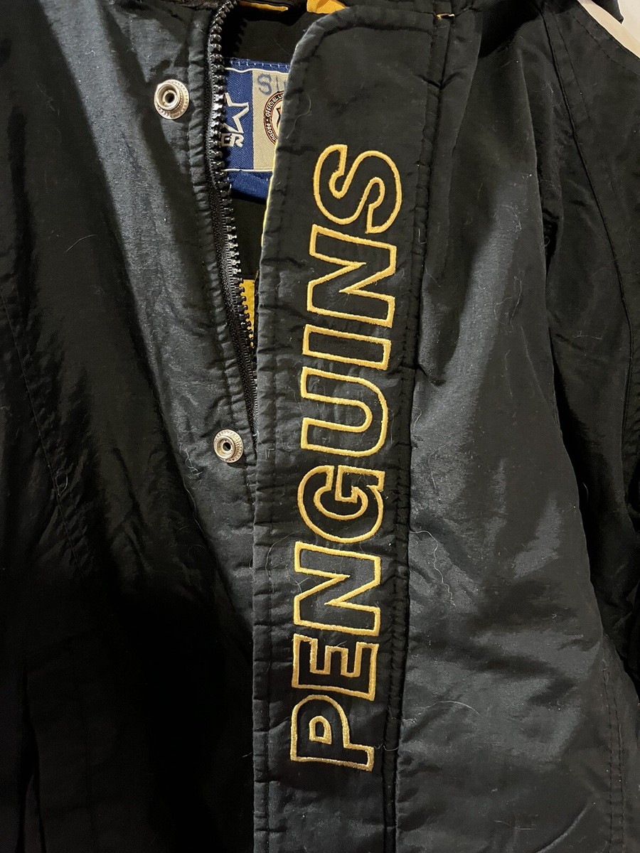 Vintage 1990's Pittsburgh Penguins Starter Puffer Hooded Coat