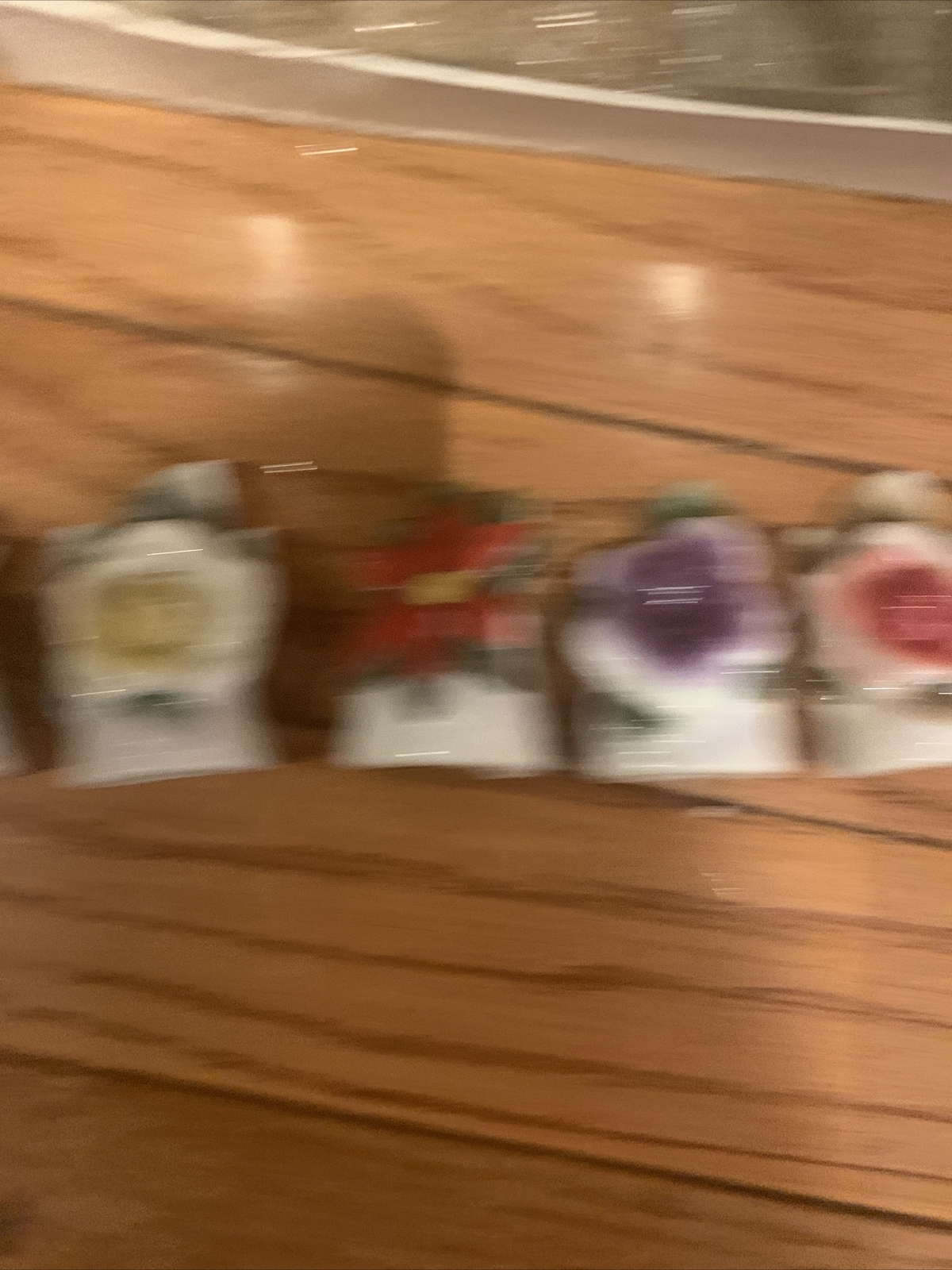 COMMODORE Japan Vintage Flower Place Card Holders Ceramic Set of 8 in