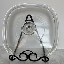 Pyrex A 9 C Replacement Lid Cover Square Clear Glass. Has Chip