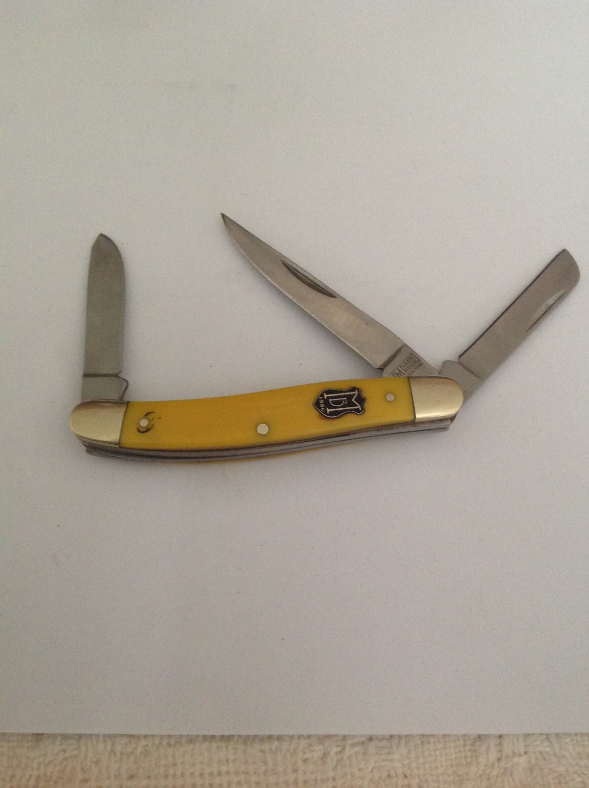 Miller Bros. 3 Blade Yellow Scales Stockman Pocket Knife EC