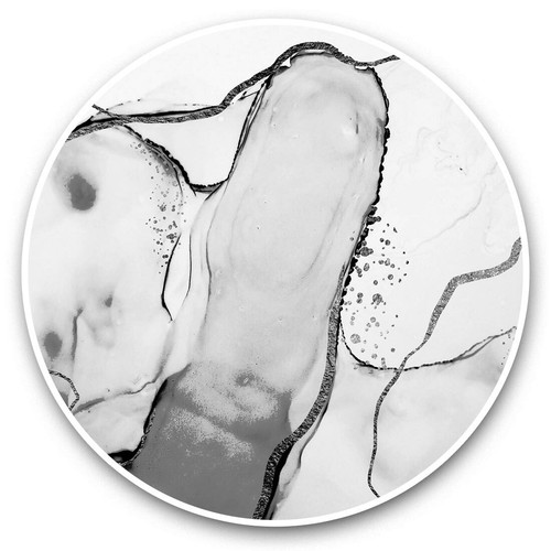 2 x Vinyl Stickers 20cm (bw) - Blue Gold Marble Ink Art #37981 - 第 1/8 張圖片