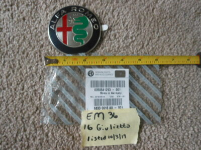 2016 Alfa Romeo Giulia Mito grille badge emblem 68330616AA
