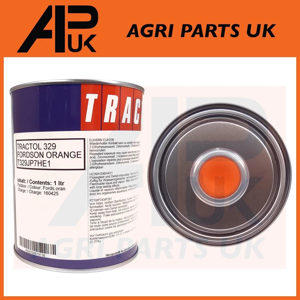 1 Litre Ltr Tin Orange Paint Tractol for Fordson Power Super Dexta Major Tractor
