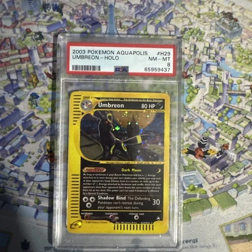 Umbreon Aquapolis Holo Pokemon Card H29 PSA 8 2003 NM-MT