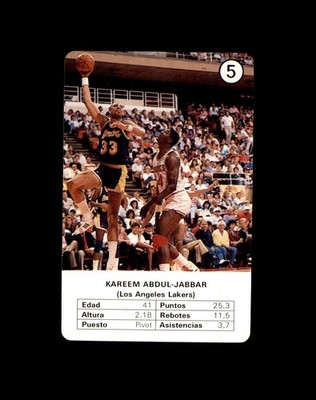 1988 FOURNIER ESTRELLAS #5 KAREEM ABDUL-JABBAR LOS ANGELES LAKERS MINT *1818