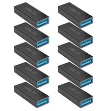USB Female To Female Adapter Type A 3.0 Cable Coupler High Speed 10Pack