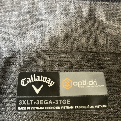 Polo da golf Callaway Opti-Dri uomo 3XLT grigio blu manica corta lotto 2 - Foto 13 di 13