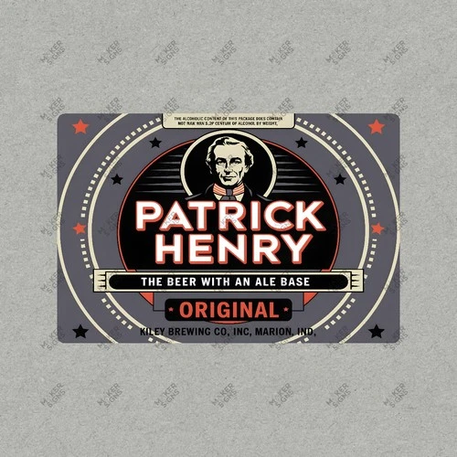 Vintage Patrick Henry Beer Metal Sign Kiley Brewing Co Marion Indiana #474198