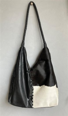 Hand Made NKR! TASSAL BOHO LEATHER BAG Womens Shoulder Bag New - Black 02
