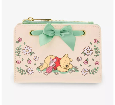 Loungefly Disney Winnie the Pooh Floral Gingham Wallet NWT Bow