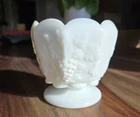 Westmoreland Milk Glass  Bowl Dish Paneled Grape Pedestal Footed Candy Mints