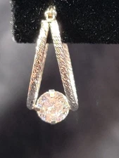 QVC 2ct Diamonique Split Hoop Earrings Sterling Silver