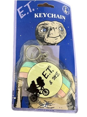 E.T. The Extra Terrestrial Character Plastic Keychain SEALED Vtg 1982  ET & ME