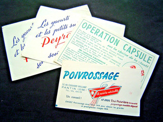 4 x BUVARD ancien : YAOURT PEYRAT NICE/ YAOURT BENOIT MARSEILLE / POIVROSSAGE