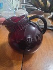 Vtg ANCHOR HOCKING ROYAL RUBY 7" GLASS PITCHER RED DEPRESSION RUBY GLASS — photo 2
