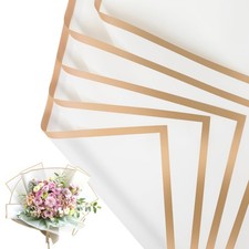 20 Sheet Flower Wrapping Paper-Waterproof Floral 1 Pack of 20 , White