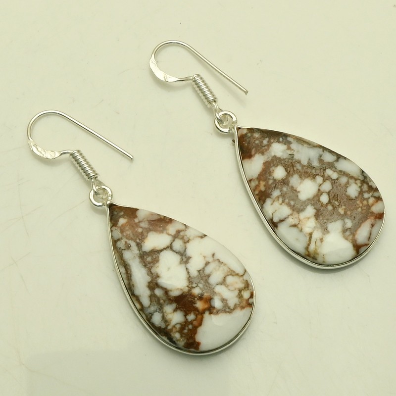 Wild Horse Jasper Gemstone Handmade Drop Dangle Earrings Jewelry 1.68" AE-96060