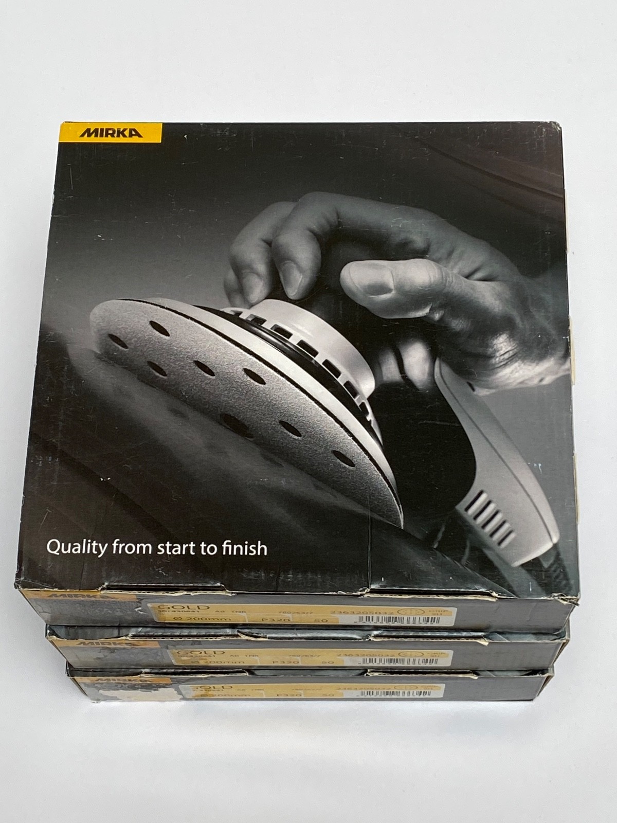 Mirka Gold 8" Hook & Loop 9 Hole Sanding Disc 50pcs 320 grit 3 Boxes Available