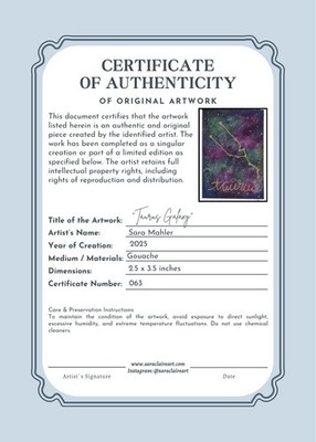鯰江光二　CERTIFICATE OF AUTHENTICITY Certificate Of Authenticity For A SINGLE ACEO | eBay
