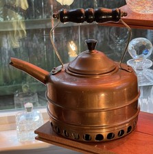 Vintage Simplex Buckingham No 1 Solid Copper Tea Kettle England Gas Coil Base Vintage Simplex Buckingham No 1 Solid Copper Tea Kettle England Gas Coil Base