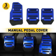 Blue Manual Car Auto Non-slip Gas Brake Pedals Pad Covers Set Aluminum Universal Blue Manual Car Auto Non-slip Gas Brake Pedals Pad Covers Set Aluminum Universal