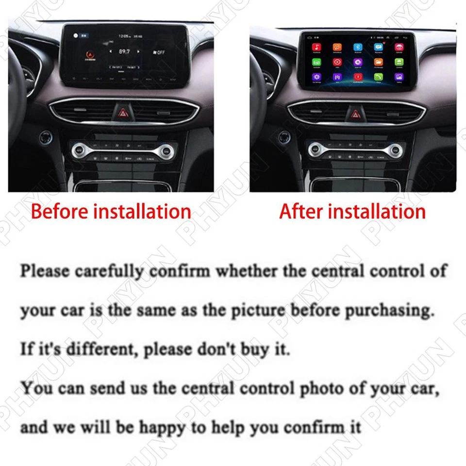 10" Android 10.0 Stereo Radio GPS Nav Wifi 1+16GB For Hyundai Santa Fe 2018-2020 - Image 3 of 4