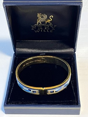 Frey Wille, Klappreif schmal, Design Geometrie, 24 kt Gold-Dekor