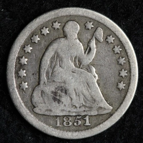 1851-O Seated Liberty Half Dime — photo from the most recent tracked eBay sale