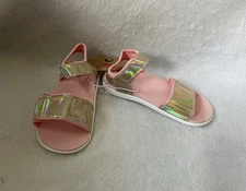 See Kai Run Basics Sandals Shoes Logan Toddler Girls 12 Water Gold Beach *Flaw