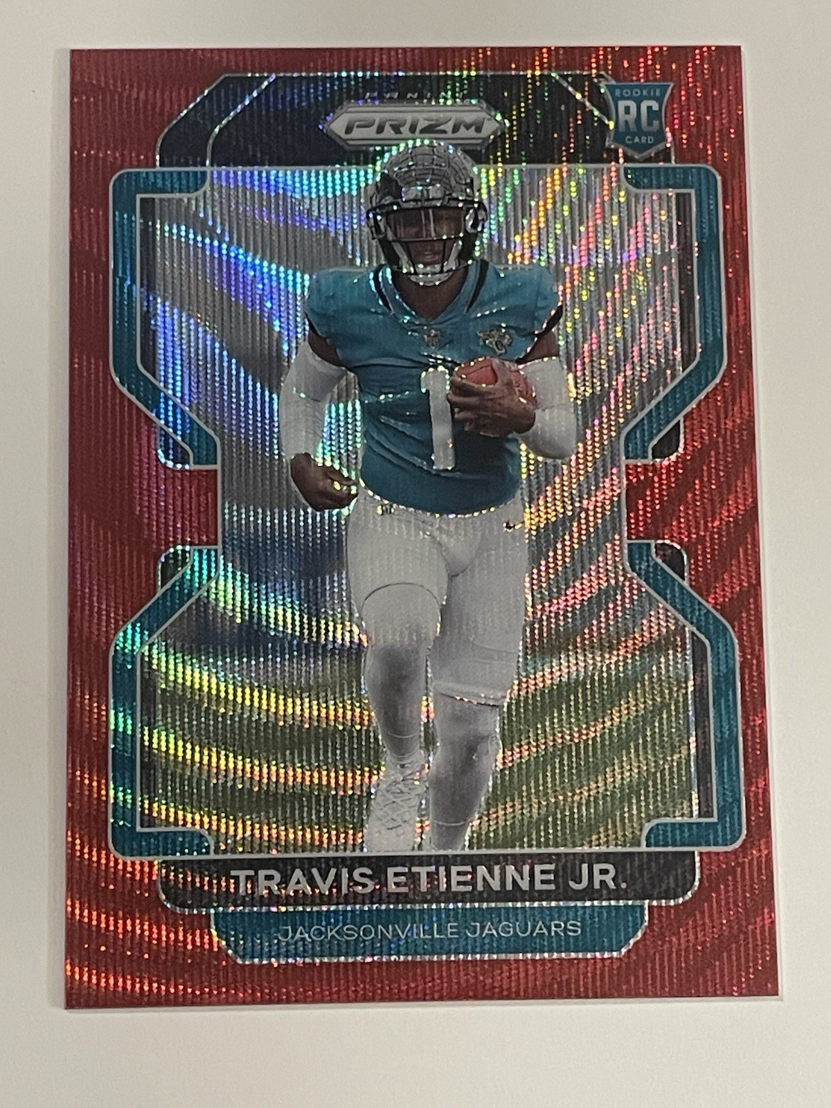 2021 Prizm Red Wave Travis Etienne Jr. Rookie 15/149