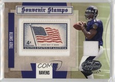 2007 Leaf Certified Materials Souvenir Stamps USA Flag 8/10 Troy Smith 3hd