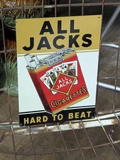  All Jacks Tobacco Tin Sign Near Mint
