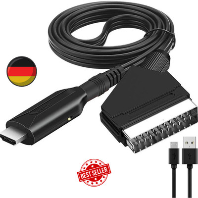 SCART auf zu HDMI Adapter Kabel 1 Meter Konverter Wandler HD Video Audio HD TV
