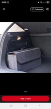 Grey Car Boot Organiser Felt Storage Box Non-Slip Foldable Trunk Bag UK Stock