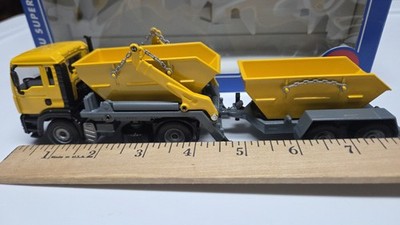 Siku Super 3523 Skip Lorry With Trailer 1:55 Scale Diecast
