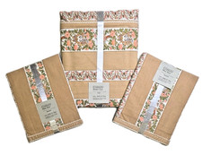 Vtg NEW CARLIN Chinoiserie Duvet and Sham Set Asian Scene Butterflies Scalloped
