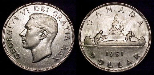 CANADA 1951 FWL Silver Dollar XF