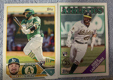 SHEA LANGELIERS A'S 2023 TOPPS ROOKIE #T88-16 & TOPPS SERIES 1 #127 ROOKIE