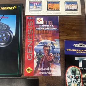 Sega Genesis Console & Games Manual lot for 2 games - manuals and accessories