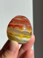 Vintage or Antique Blown Glass Egg Shaped Marble Multicolor Self-Stands