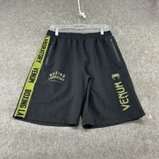 Venum Shorts Mens XL Black Green Boxing Lab Training Polyester Pockets