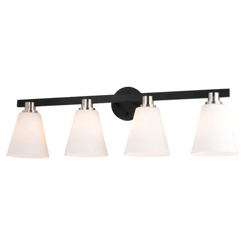 Vaxcel Lighting W0407 Vermont 4 Light 32"W Vanity Light - Black - Picture 1 of 11