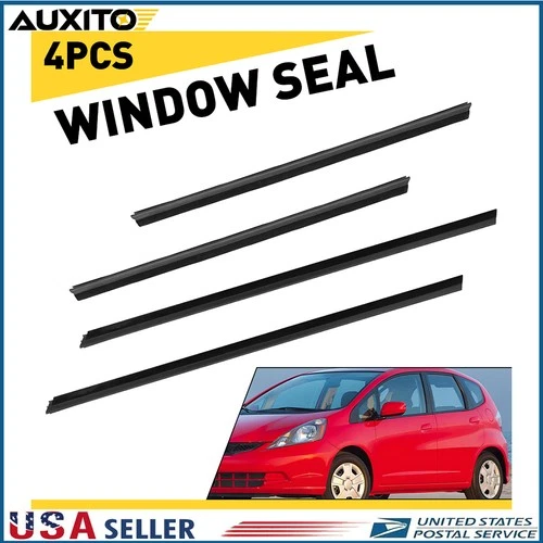 4pcs Door Belt Weather Strip Molding Seal For Honda Fit Jazz 2008-2013