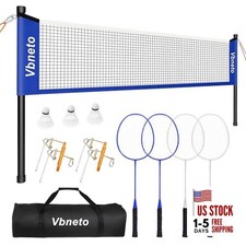 Badminton Set, Portable Outdoor Anti-Sag System Official 20ft x 5ft Easy