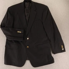 Tallia Uomo Jacket L 44R Black 100% Wool Twill Worsted Blazer Super 120s