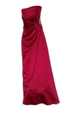 LOVELY DAVID'S BRIDAL DEEP VIVID PINK FULL LENGTH GOWN SZ 8