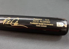 Pete Alonso Signed Game Model Bat Fanatics Hologram Mets Autographed 