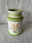 Stangl Art Pottery Vase Terra Rose line, featuring a hand-painted tulip design
