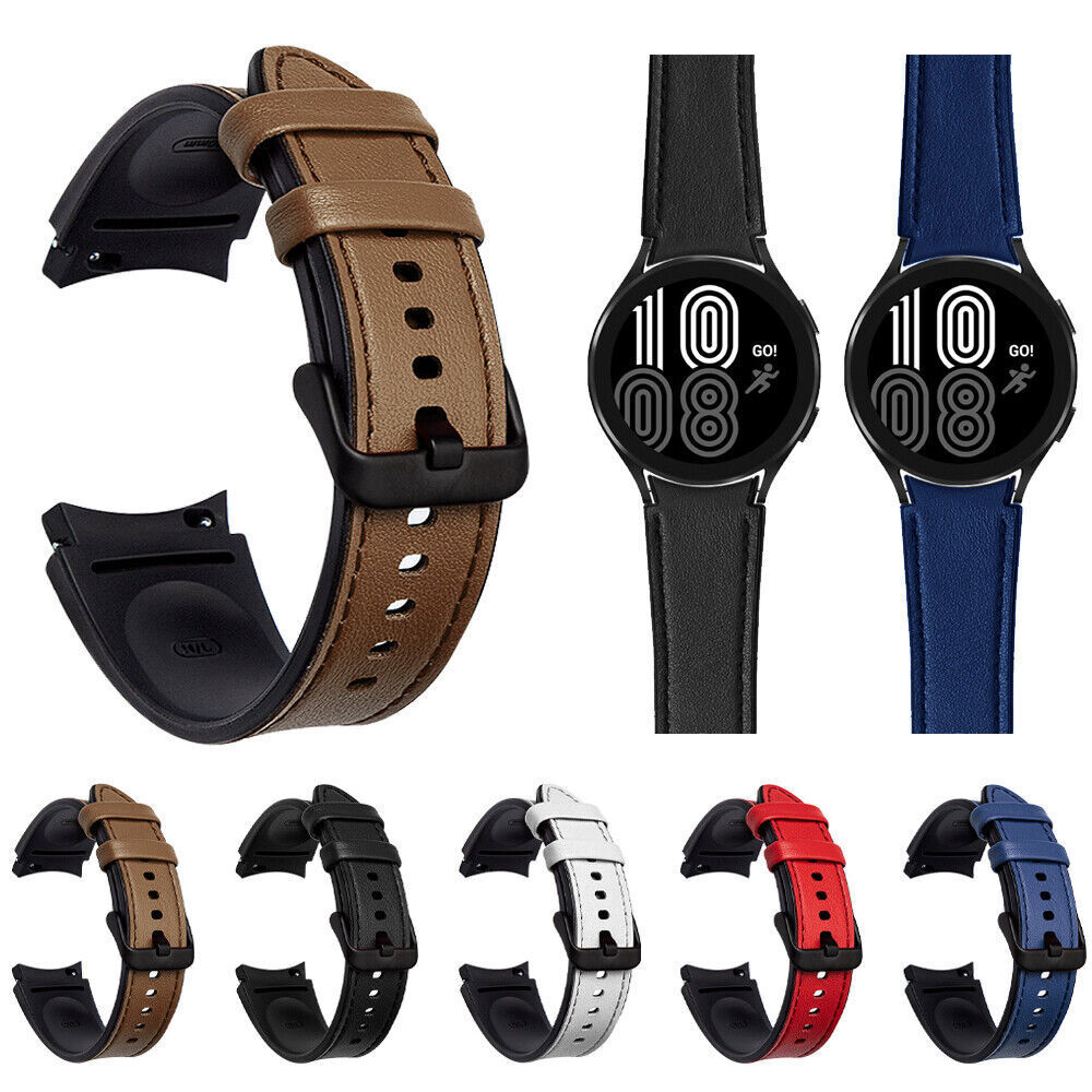 Leather Silicone Strap Watch Band For Samsung Galaxy Watch 4 5 6 7 40/44mm 43/47